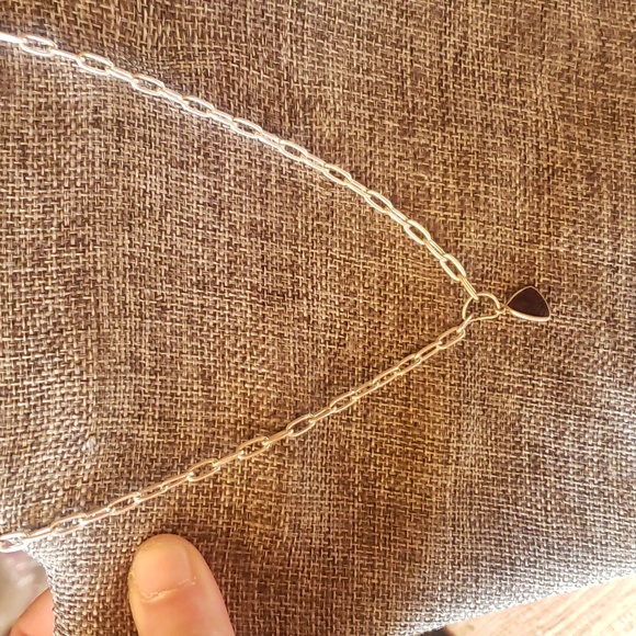 Sterling silver oval chain choker with cats eye garnet handmade - Picture 7 of 8